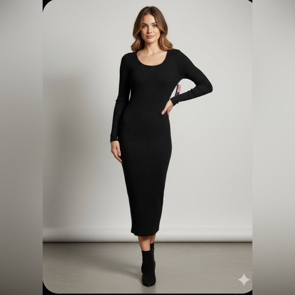 Elegant Black Long Sleeve Dress